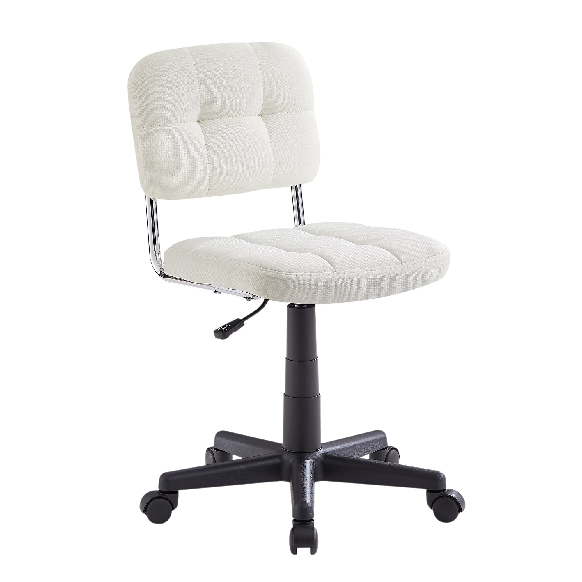 Armless Swivel Office Desk Chair Home Office Chair with Wheels Adjustable Height Computer Task Chair for Small Space
