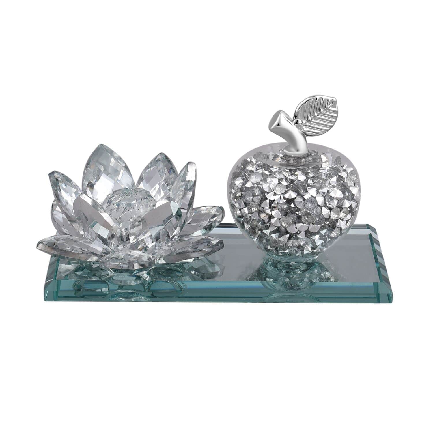 Shop LC Apple Lotus Crystal Candle Holder Home Decorative - 4.92 X 2.76 X 2.36 Inches