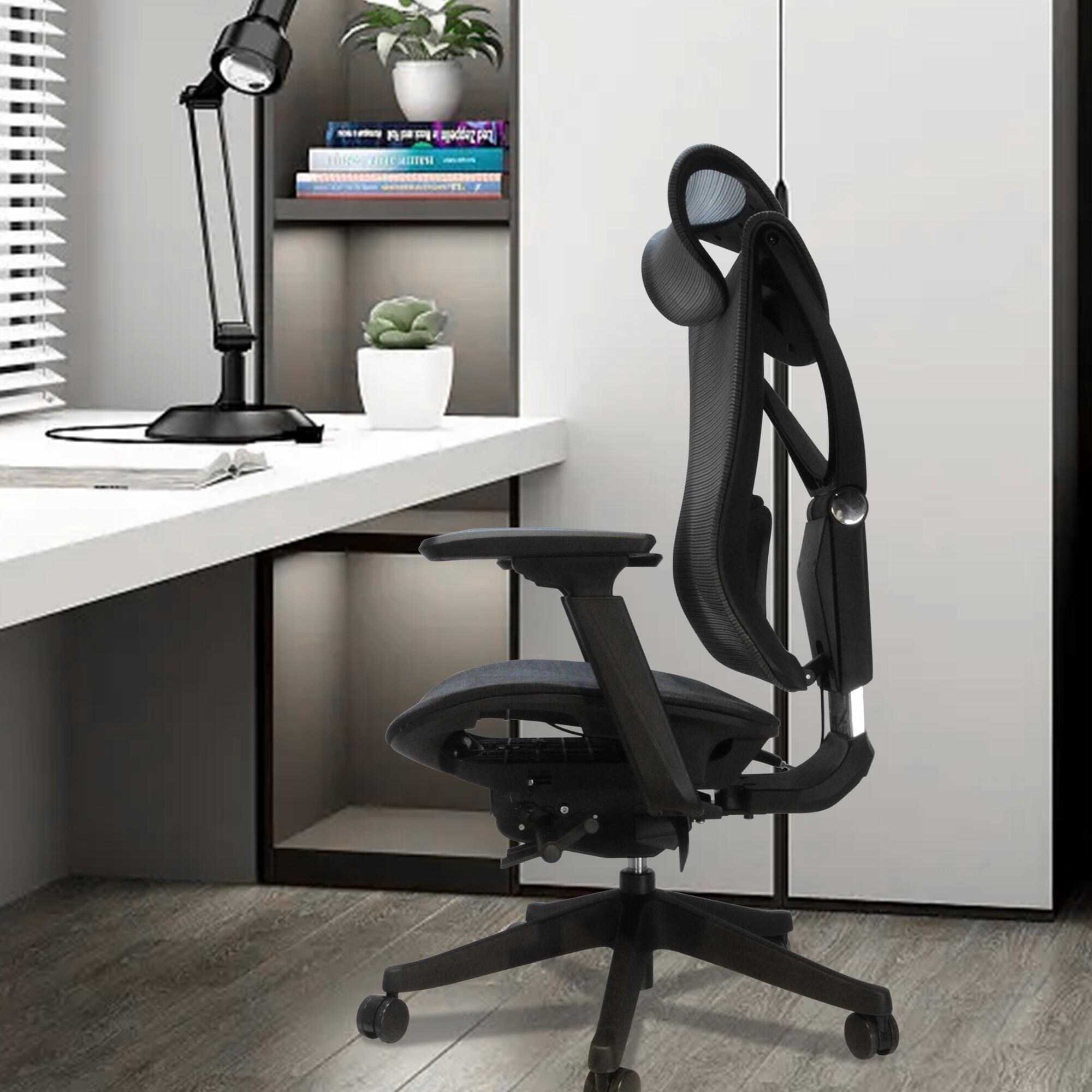 Big and Tall Office Chair with Adjustable lumbar and slide seats,Headrest and 4d armrest,tilt function max degree is 115°