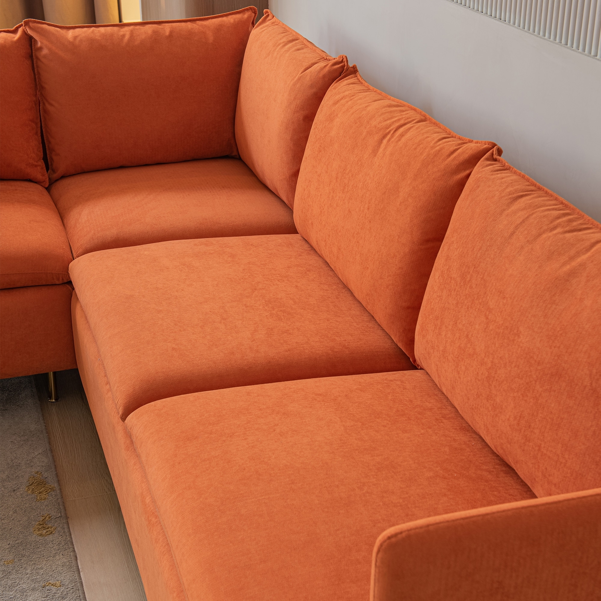 Modular L-Shaped Corner Sofa with Armless Chair