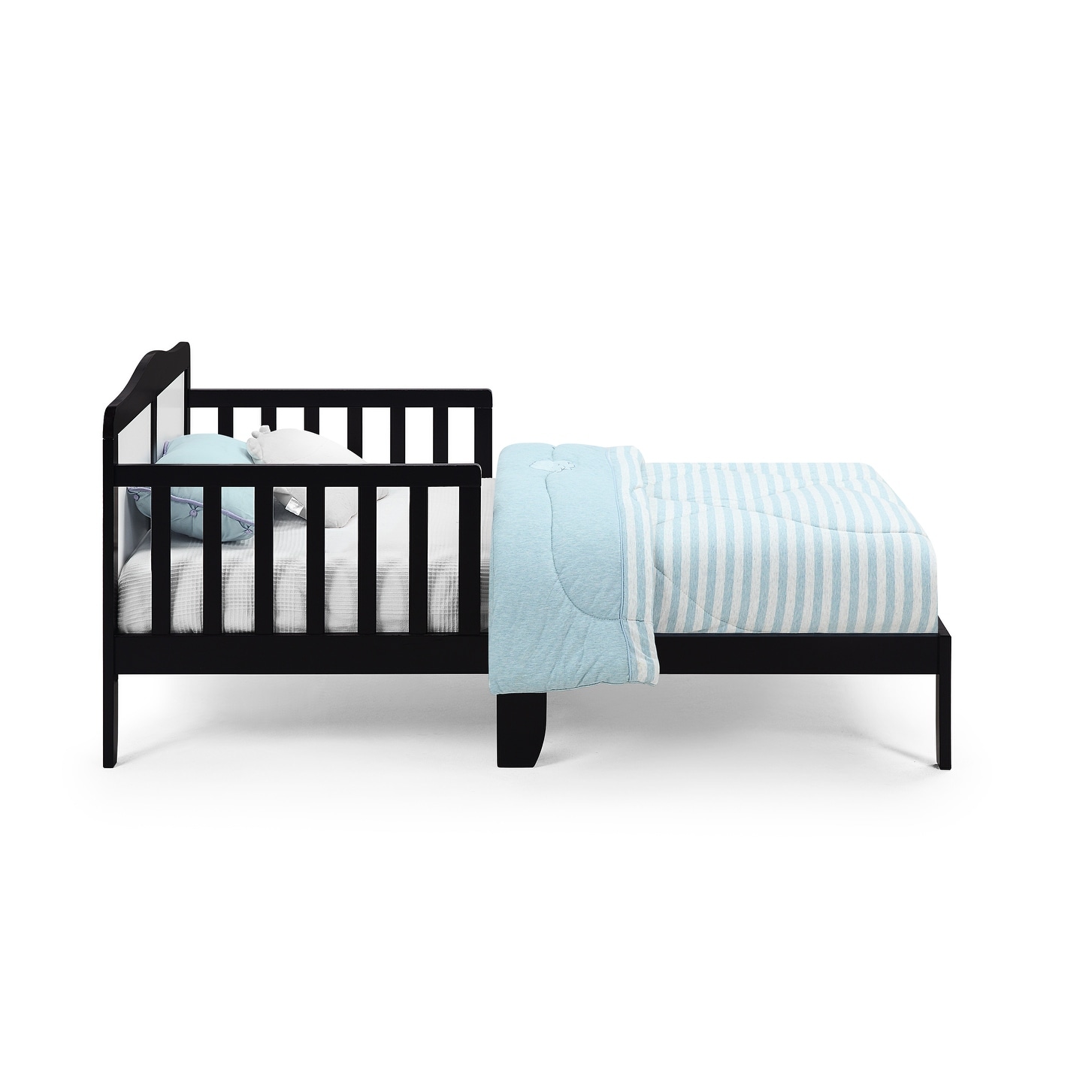 Wooden Toddler Bed, 53 x 29.5 x 24.50 Inch Crib, Stylish Style for Kids Bedrooms