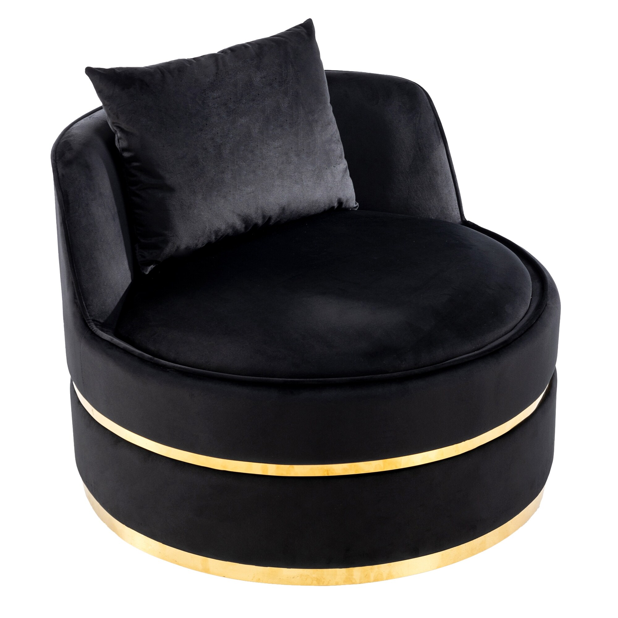 Velvet Swivel Accent Chair Barrel Chair Over-Sized Soft Chair