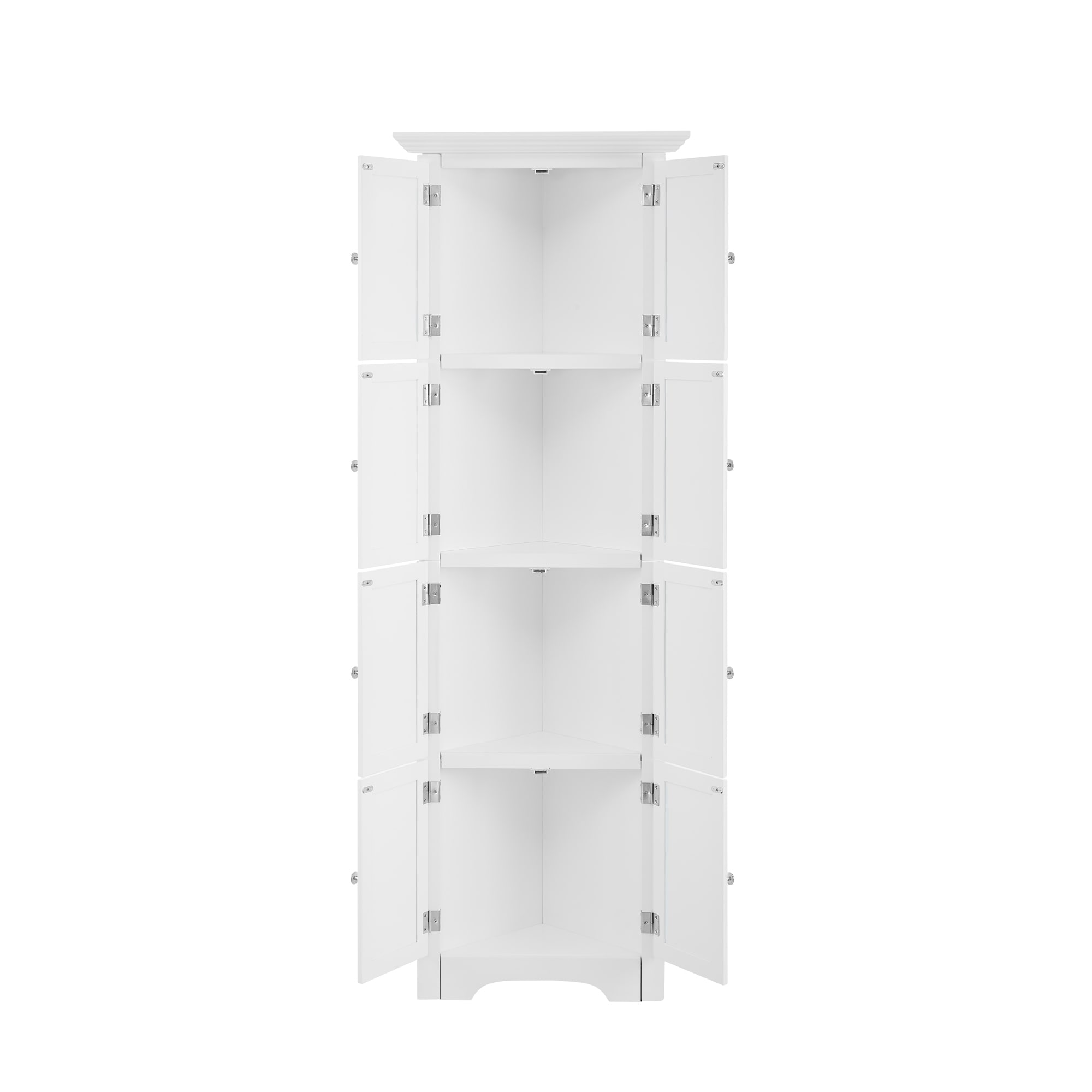 Tall Corner Storage Cabinet with Shelves & Doors Large Storage Space