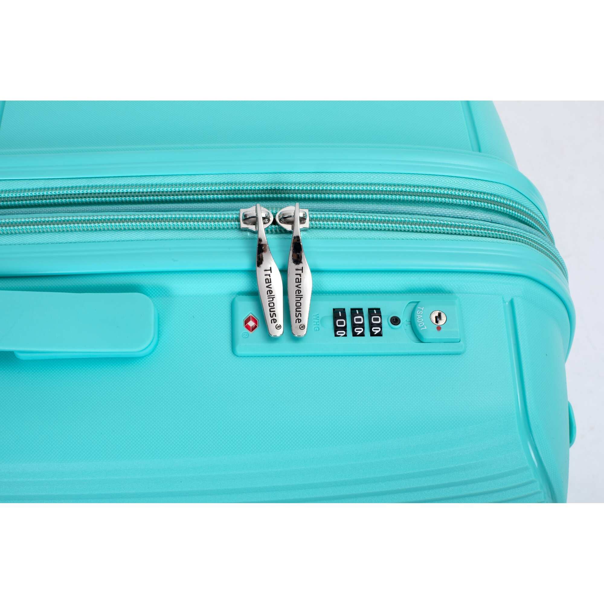 3-Piece Set Trunk Sets Suitcase with TSA Lock and Adjustable Telescoping Handle Travel Suitcase Sets 20"/24"/28", Lake Blue