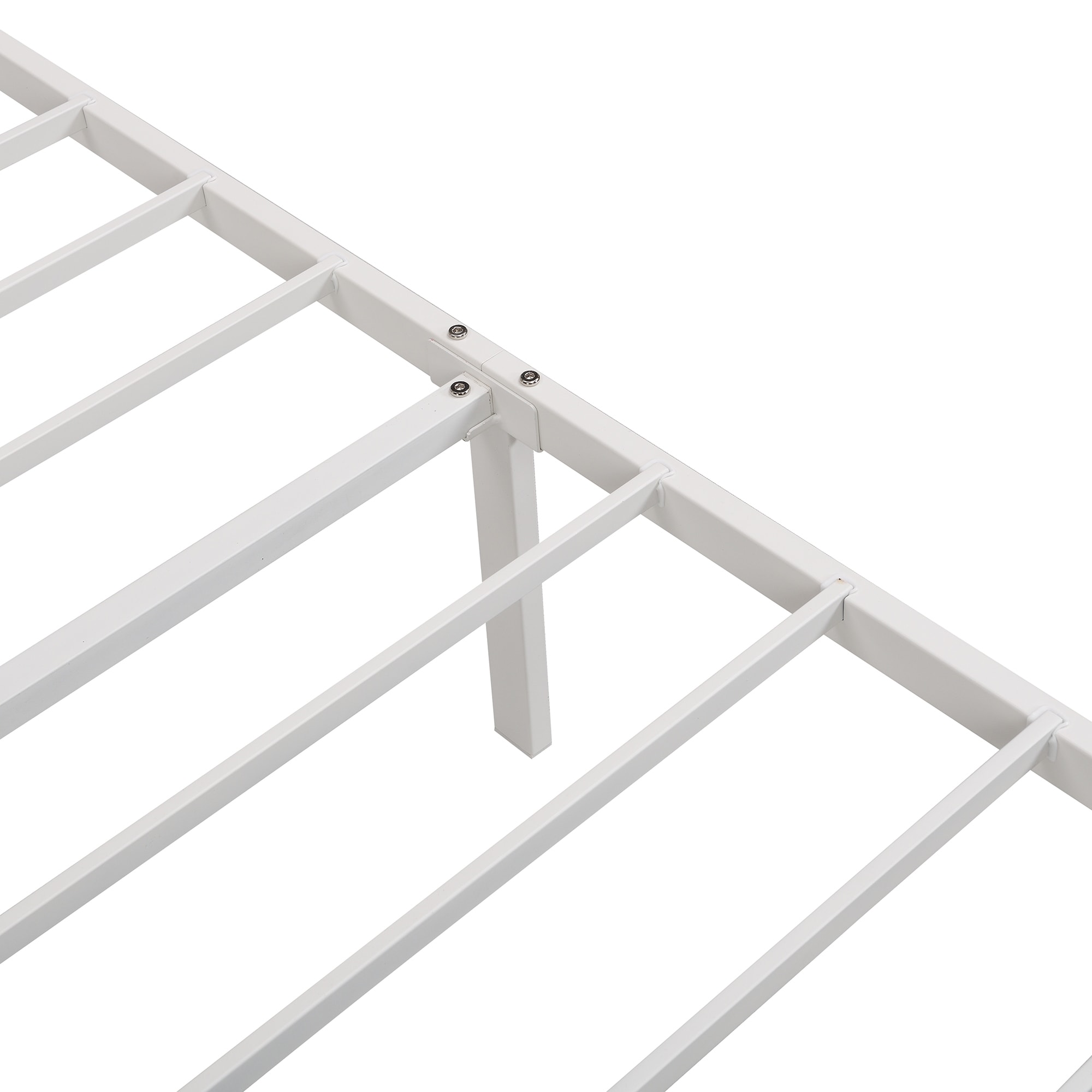 Full Metal Storage Platform Bed Frame with Drawer, Twin Size Linen Upholstered Platform Bed with Headboard, Metal Slats Support