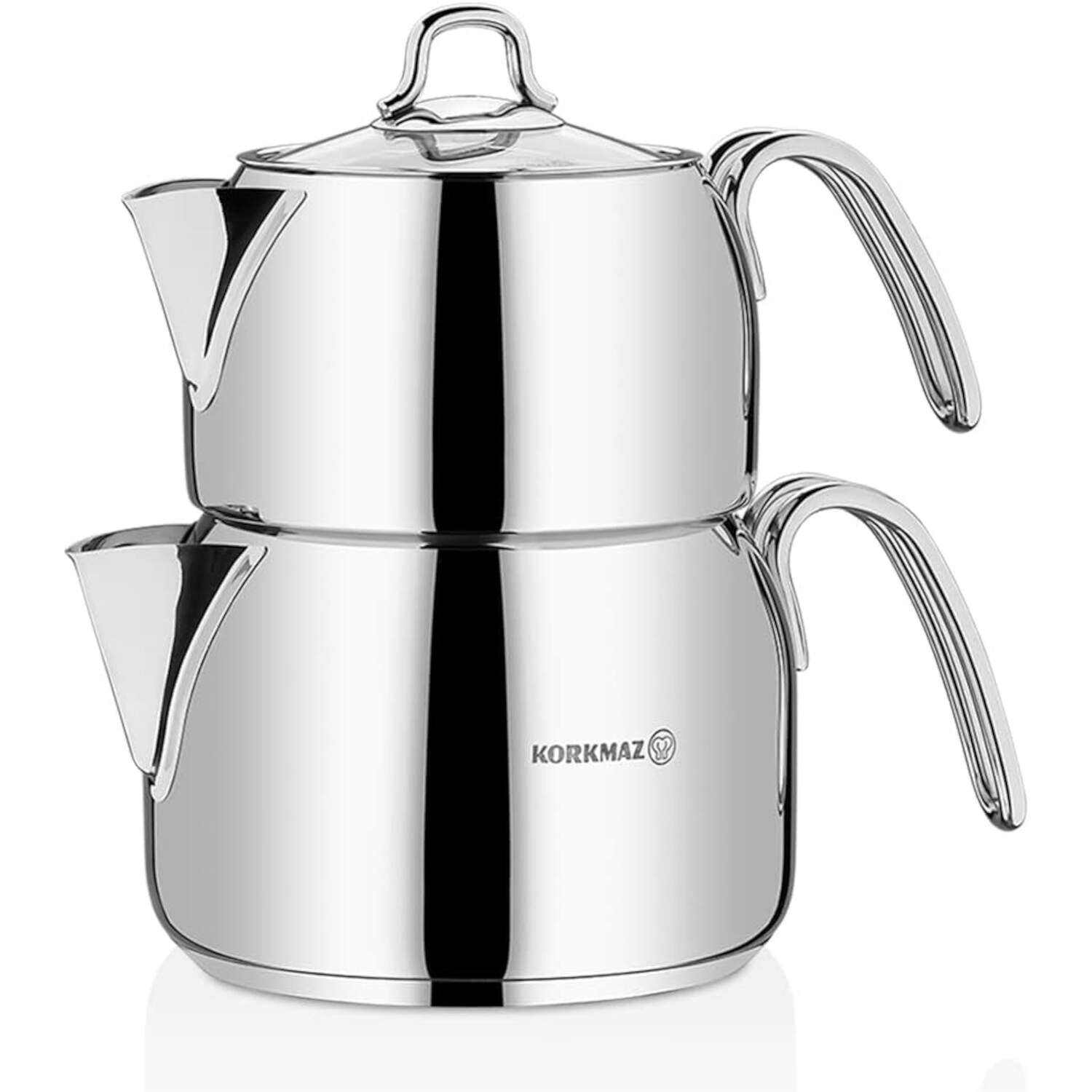 Korkmaz Perla 18/10 Stainless Steel Teapot, Induction Compatible
