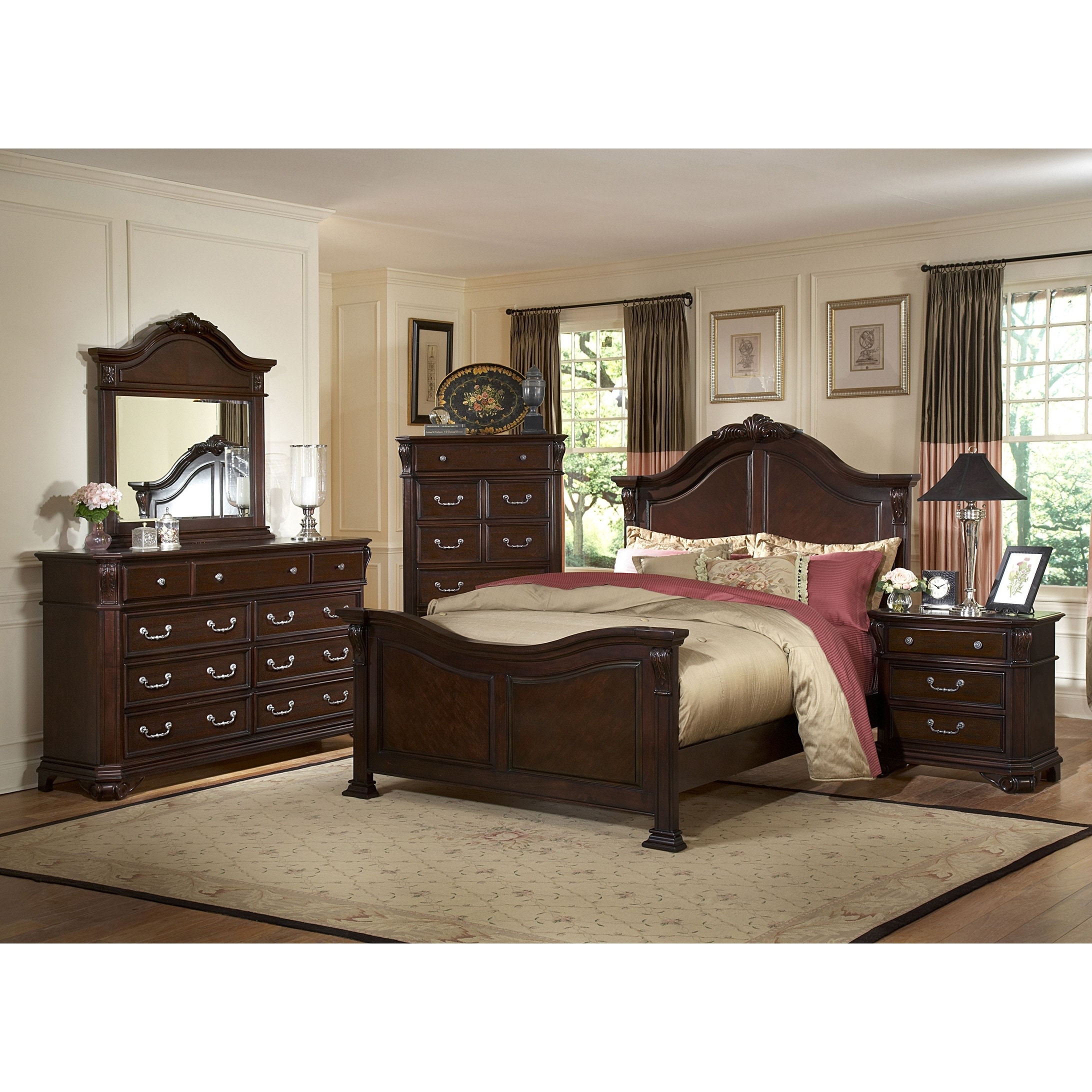 New Classic Furniture Casey Tudor Brown Panel Bed