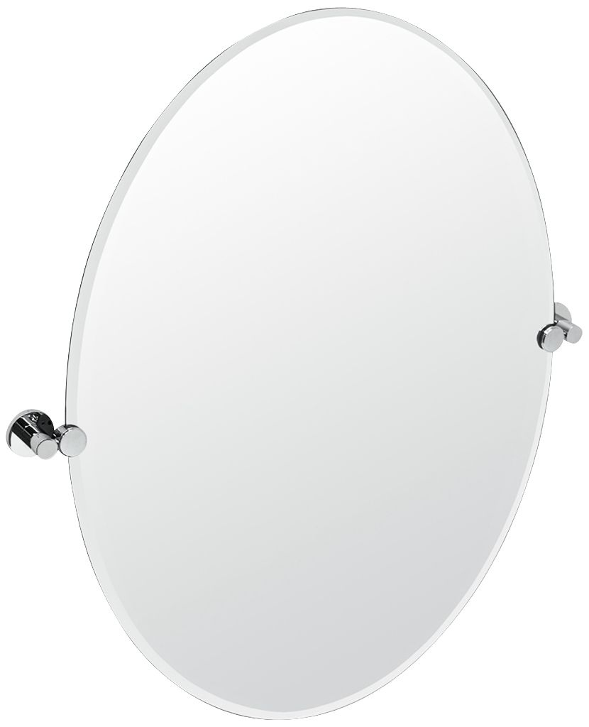 Gatco Channel Chrome 28 1/2" x 32" Oval Wall Mirror
