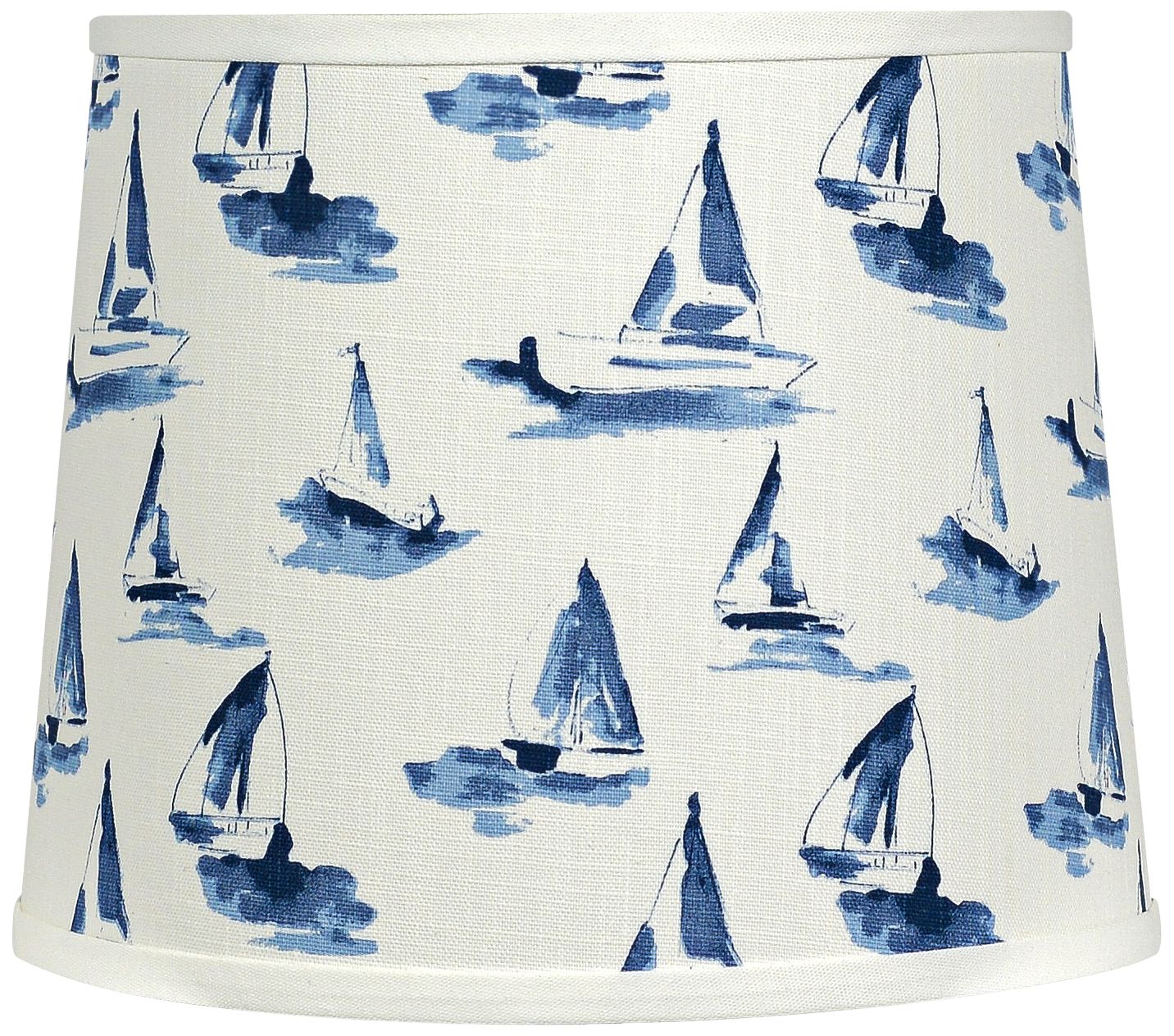 Sea View Sky Blue - White Drum Lamp Shade 14x14x11 (Spider)