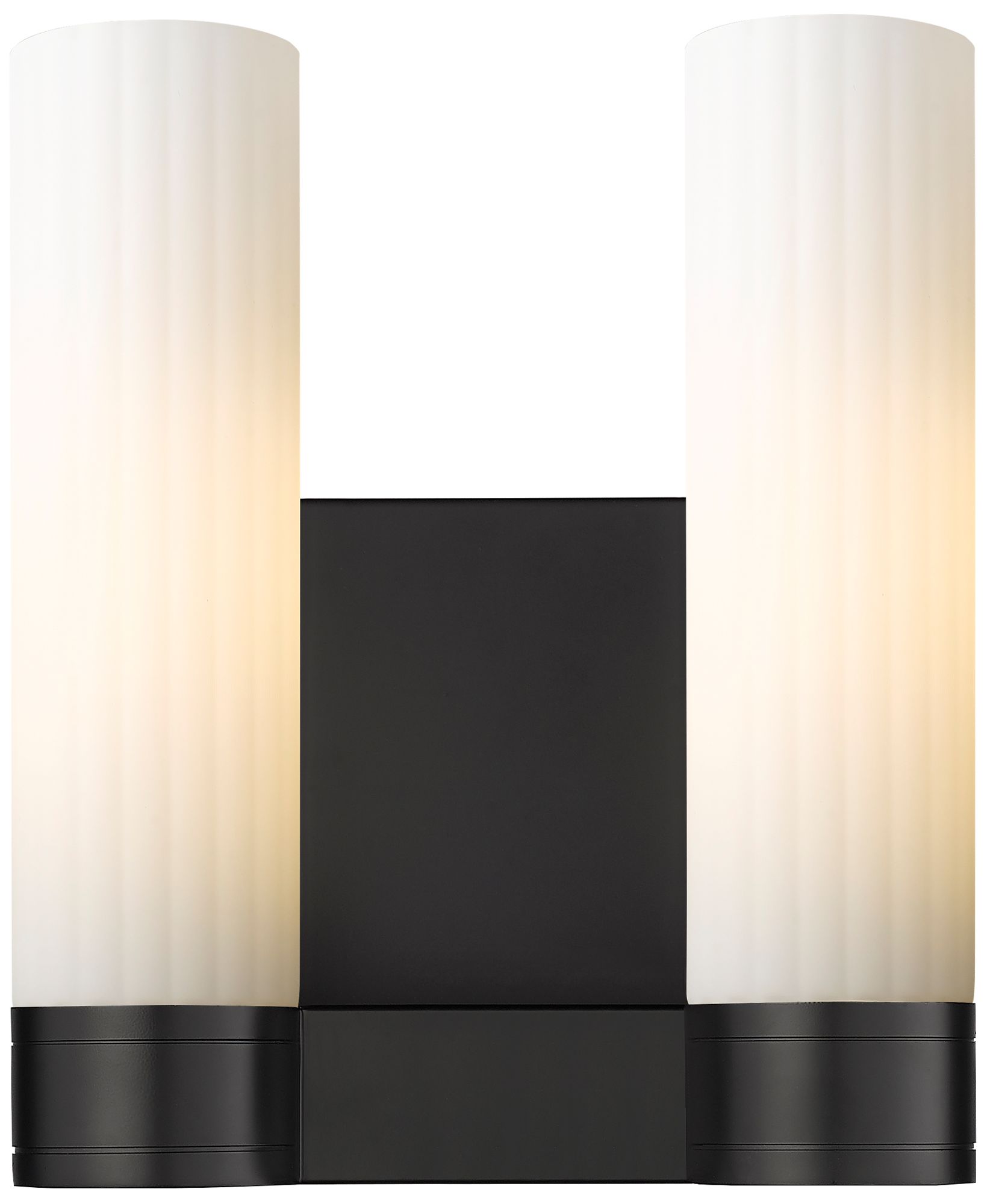 Empire 12.63" High 2 Light Matte Black Sconce With White Shade