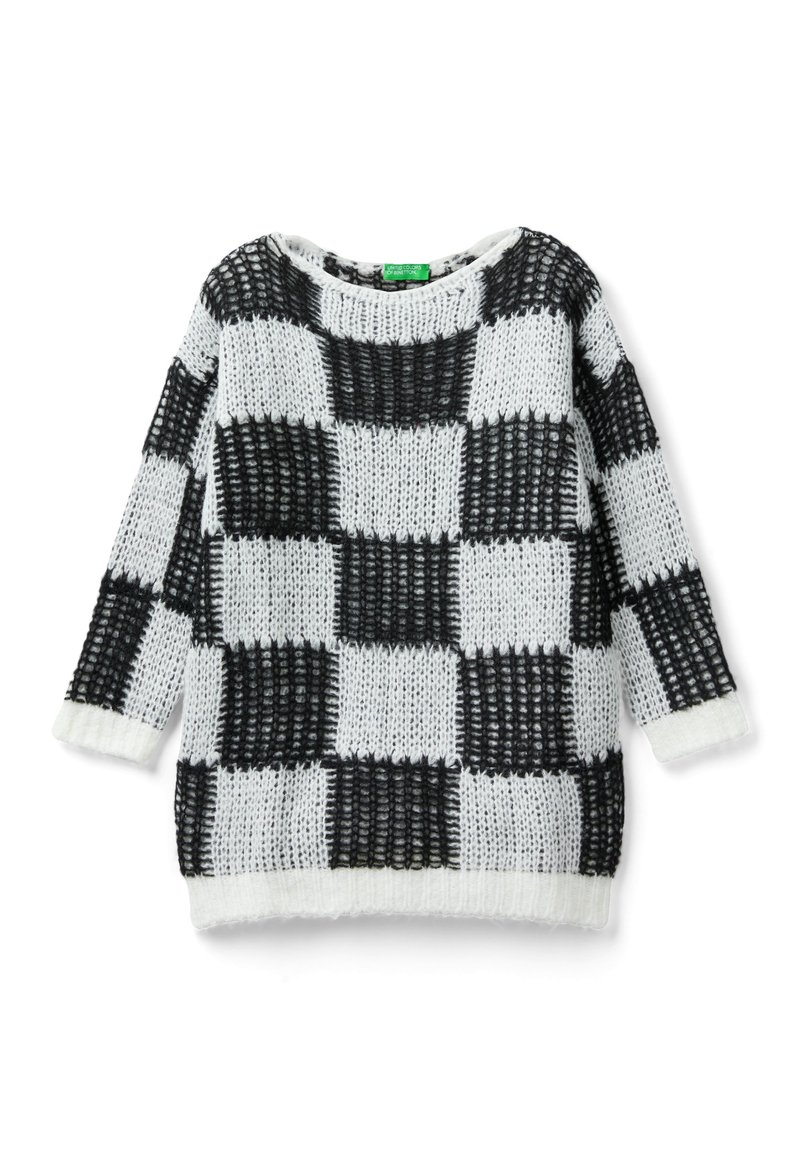 United Colors of Benetton CHECK PATTERN SLIGHTLY BOAT  - Strickpullover