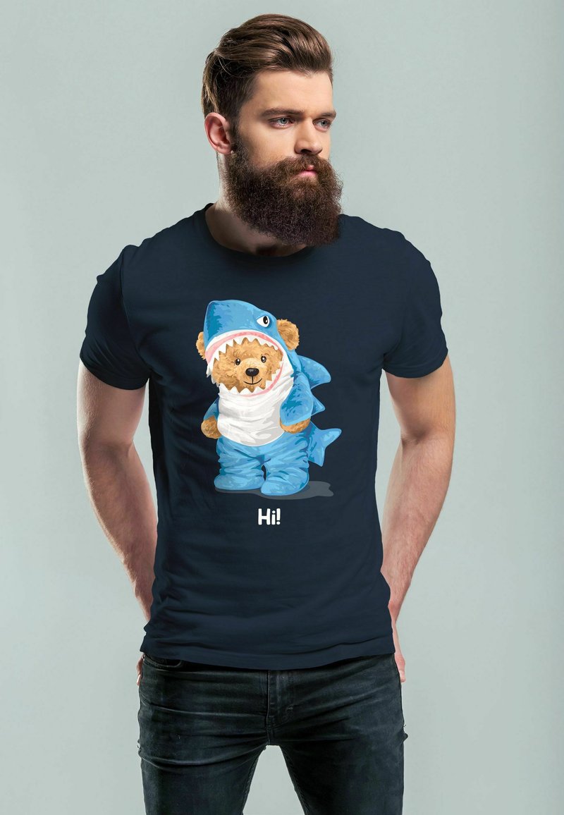 Neverless HAI HI TEDDY BÄR WITZ PARODIE AUFDRUCK - T-Shirt print